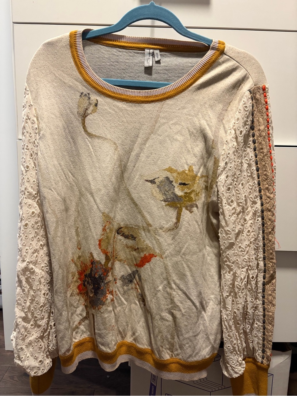 Women’s Bl-nk contrast eyelet pullover - Anthropologie